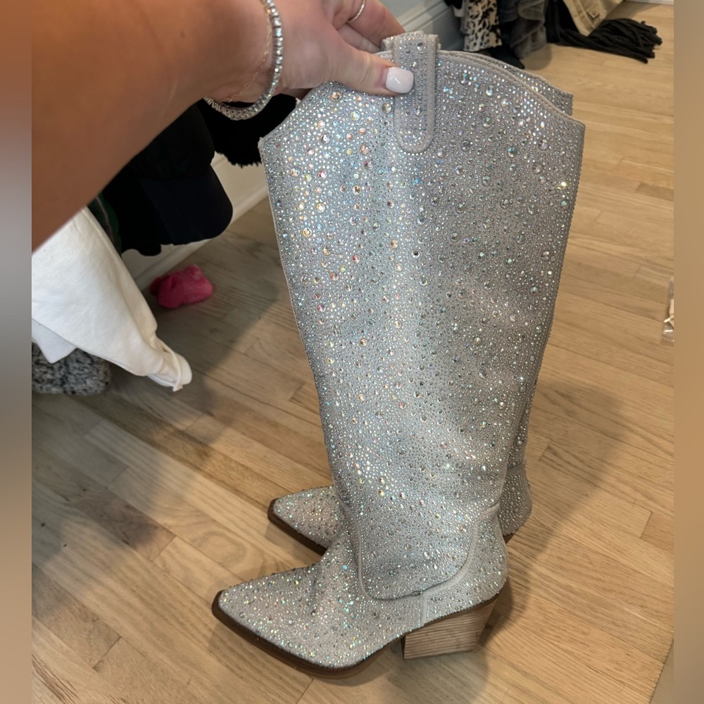 Very G Sparkle Rhinestone Boots - Picture 3 of 6
